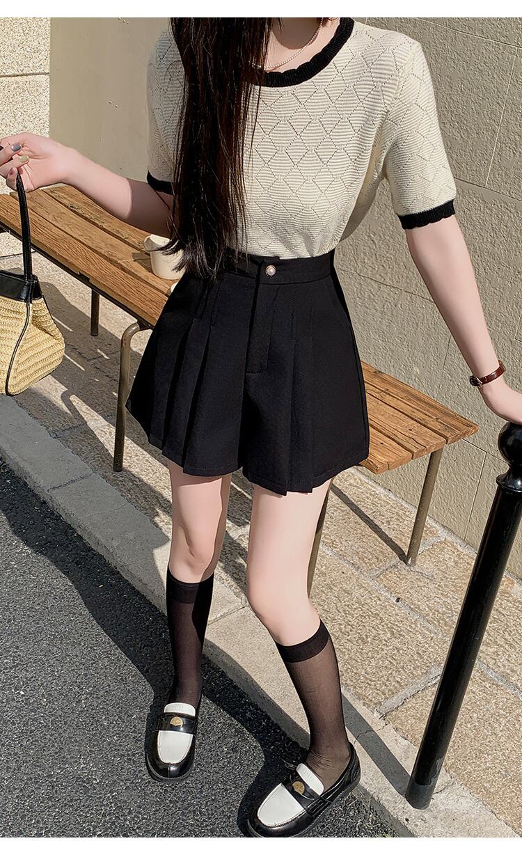 【bottoms】プリーツショートパンツ　M29610