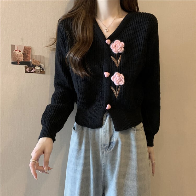 【outer】Vネックニットカーデ　M18128