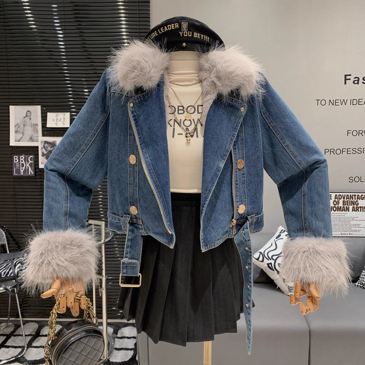 【outer】ファーデニムジャケット　M19108