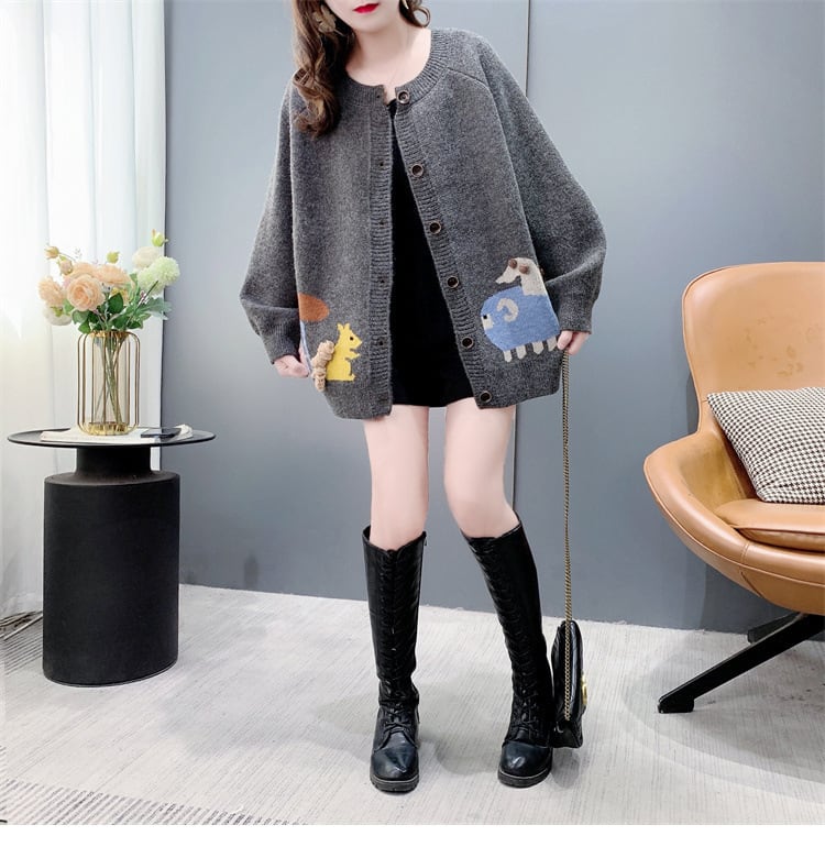 【outer】ジャカードニットカーデ　M27045