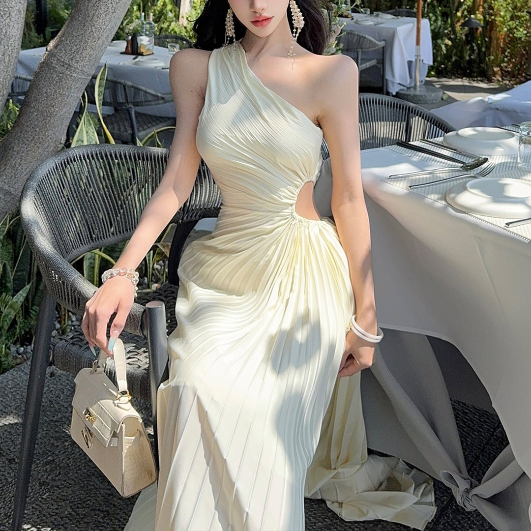 【dress】ウエストカットワンショルダーワンピース　M30508