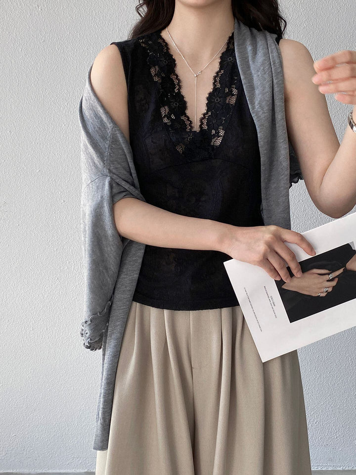 【tops】ノースリーブレーストップス Q8248