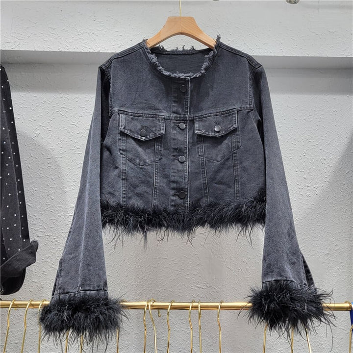 【outer】ファーデニムジャケット　M18126