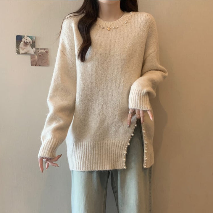 【tops】パールニットセーター　M27415