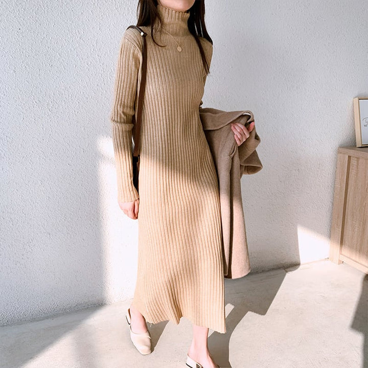 【dress】人気アイテム ! ハイネックニットワンピース　M17662