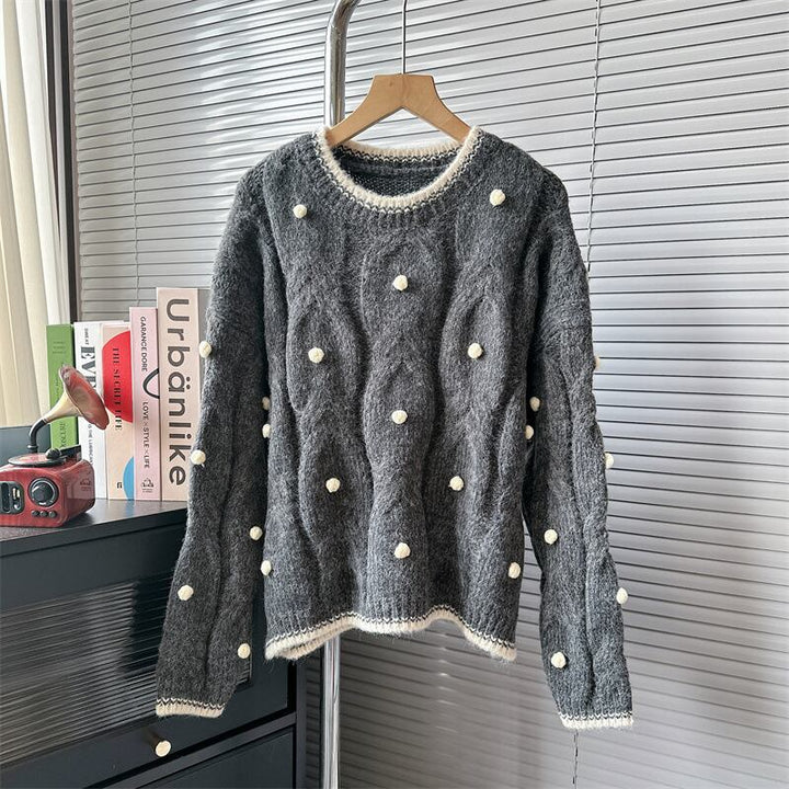 【tops】クルーネックニットセーター　M18755