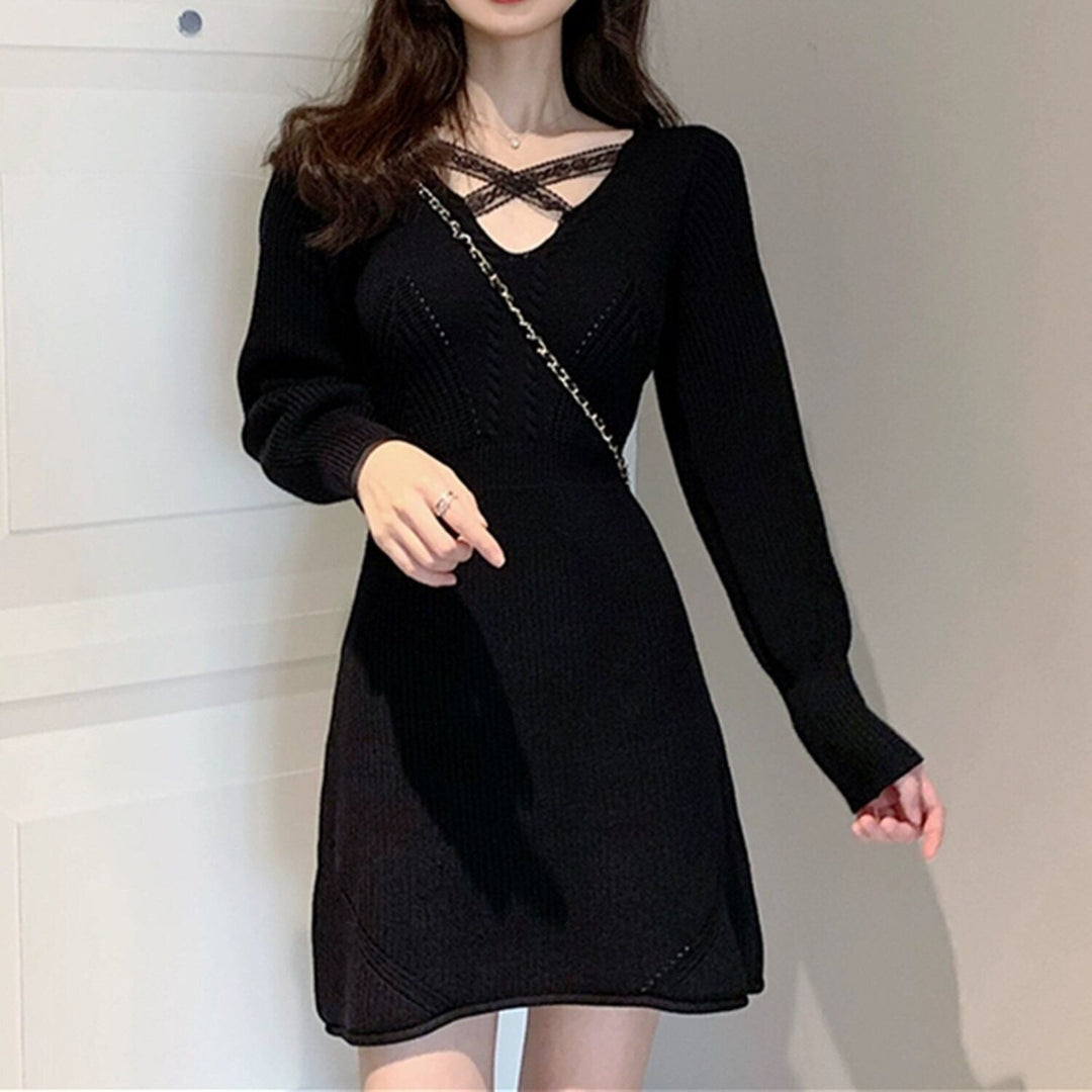 【dress】ニットミニワンピース 　N2265