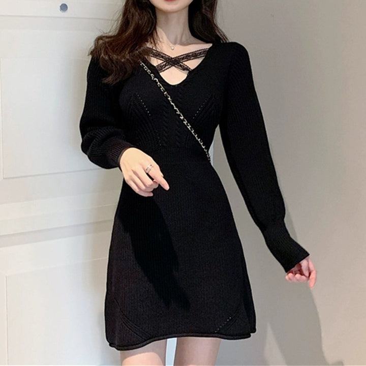 【dress】ニットミニワンピース 　N2265
