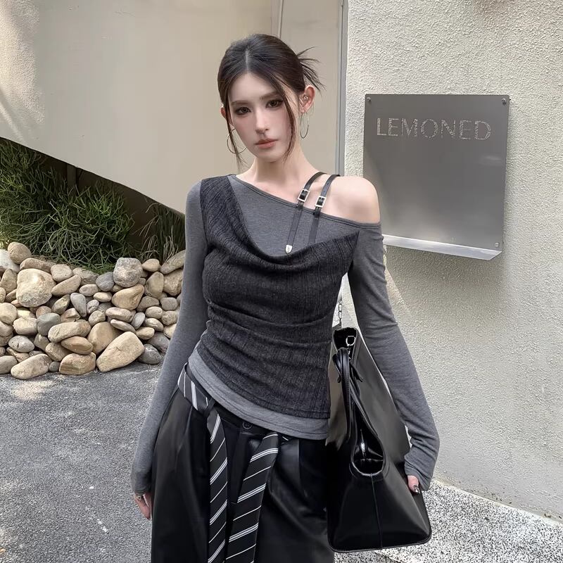【tops】フェイクレイヤードトップス Q7940