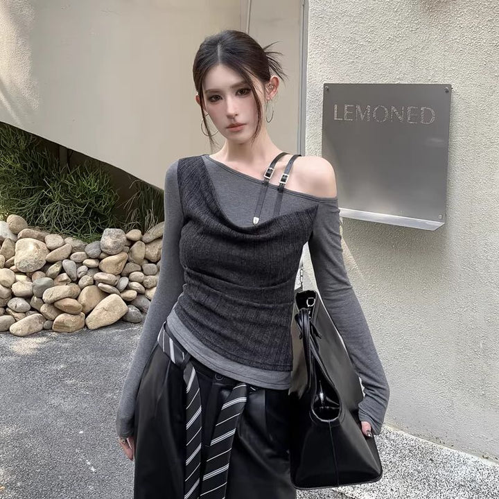 【tops】フェイクレイヤードトップス Q7940