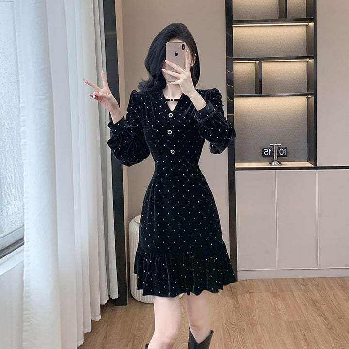 【dress】ドット柄ワンピース　M26485