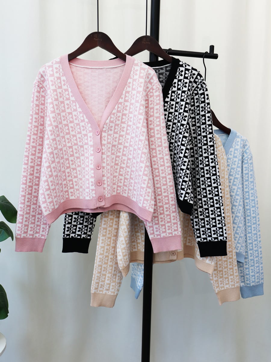 【outer】Vネックニットカーディガン　M18066