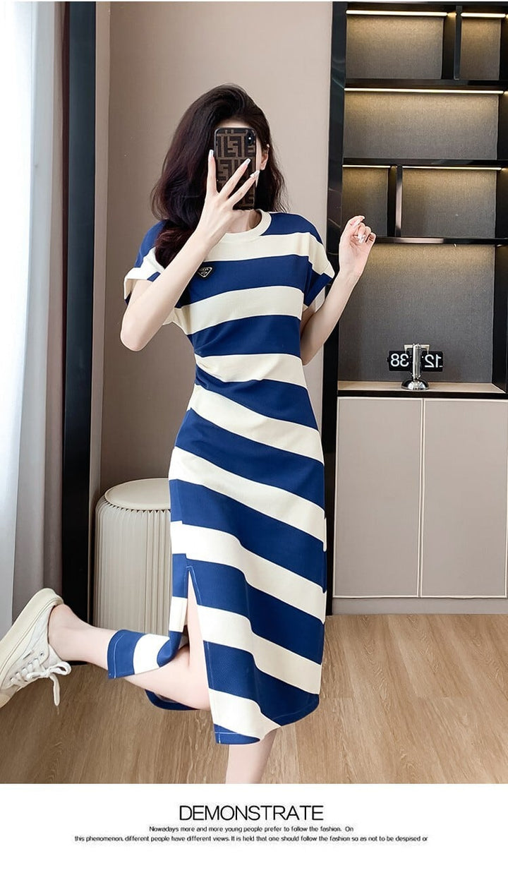 【dress】着回し最強肌触りいい ボーダー柄ワンピース　M17160