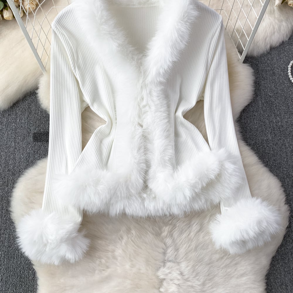【outer】ファーニットカーデ　M26503