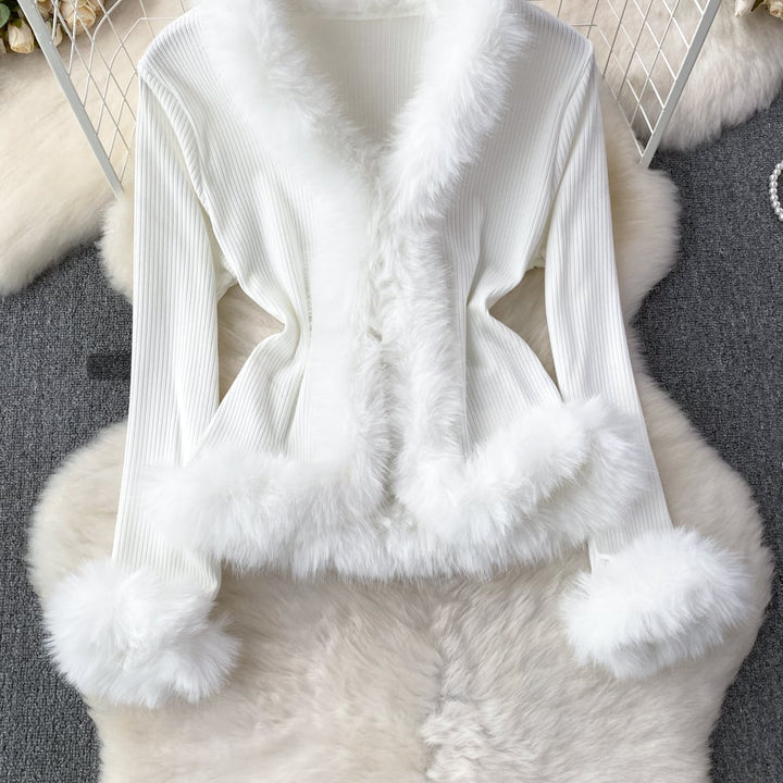 【outer】ファーニットカーデ　M26503