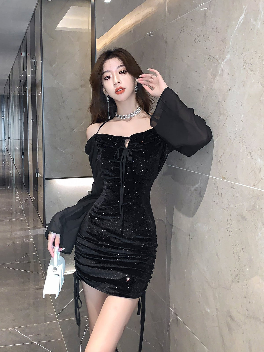 【dress】チュールドッキングワンピース　M26644