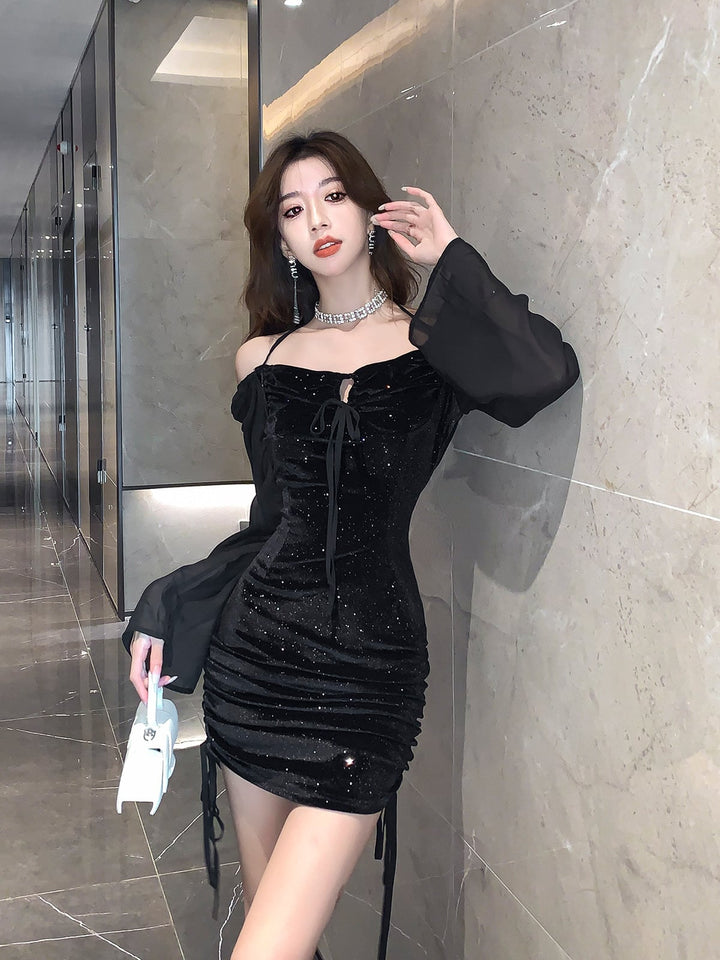 【dress】チュールドッキングワンピース　M26644