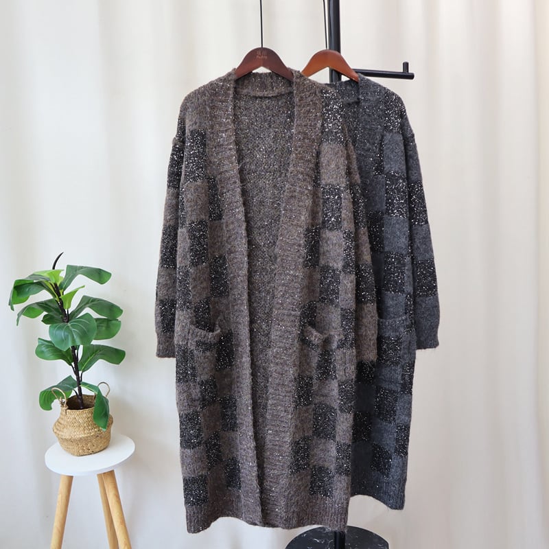 【outer】ロング丈ニットカーデ　M26596