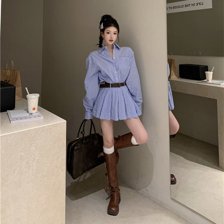 【dress】シャツワンピースベルト付き　M29531