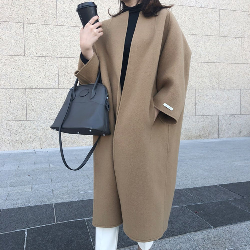 【outer】Vネックカラーコート　M17911