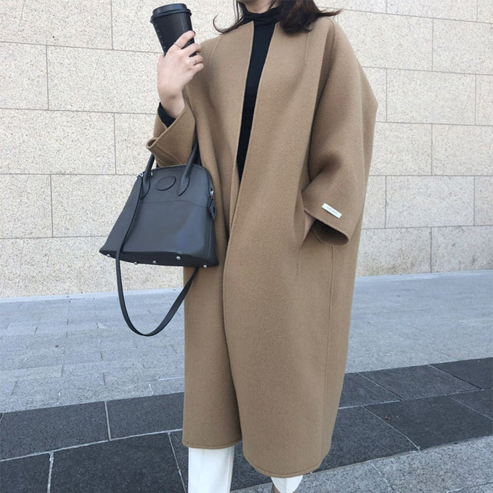 【outer】Vネックカラーコート　M17911