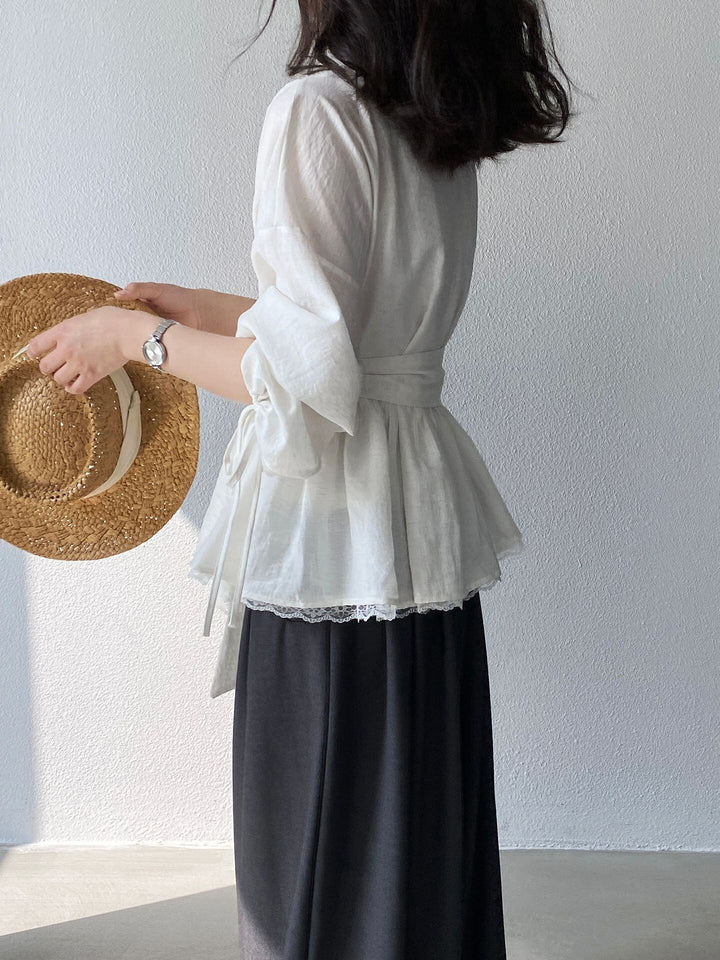 【tops】レースドッキングトップス Q8244