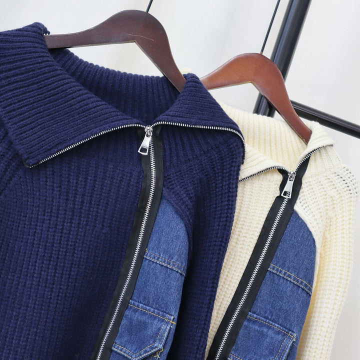 【outer】ドッキングニットカーデ　M21348