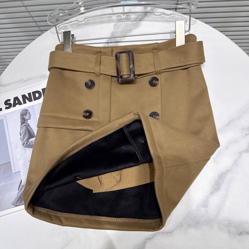 【bottoms】ベルト付きラシャショートパンツ Q7450