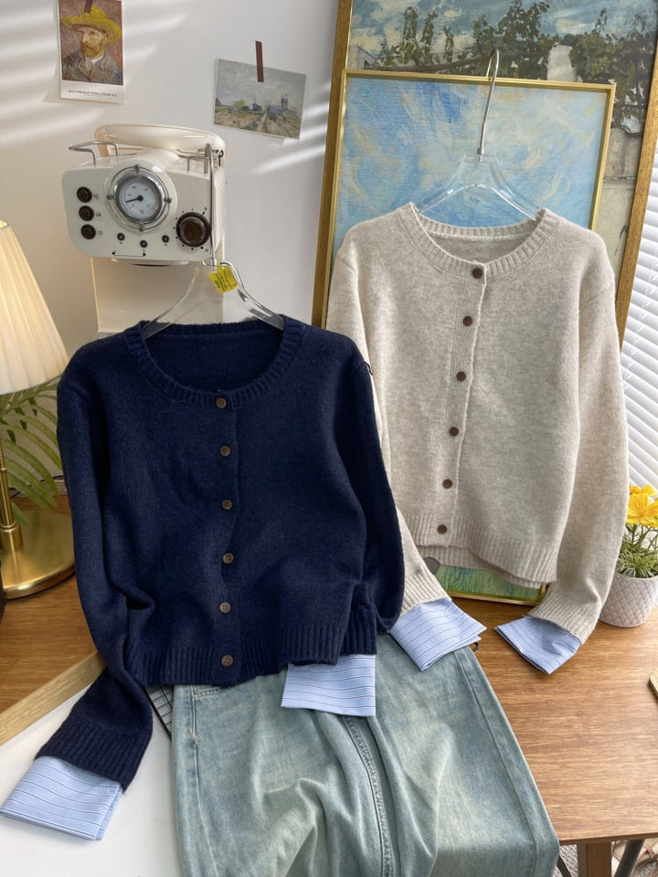 【outer】切り替えニットカーデ　M26575