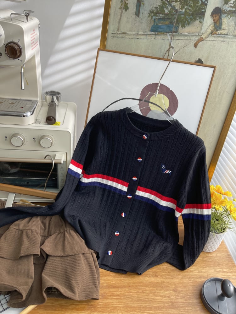 【outer】犬刺繍カーディガン     N2821