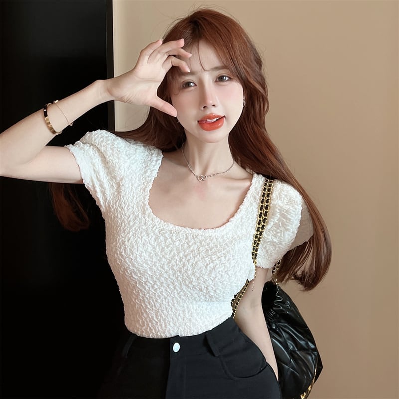 【tops】パフスリーブTシャツ　M25094