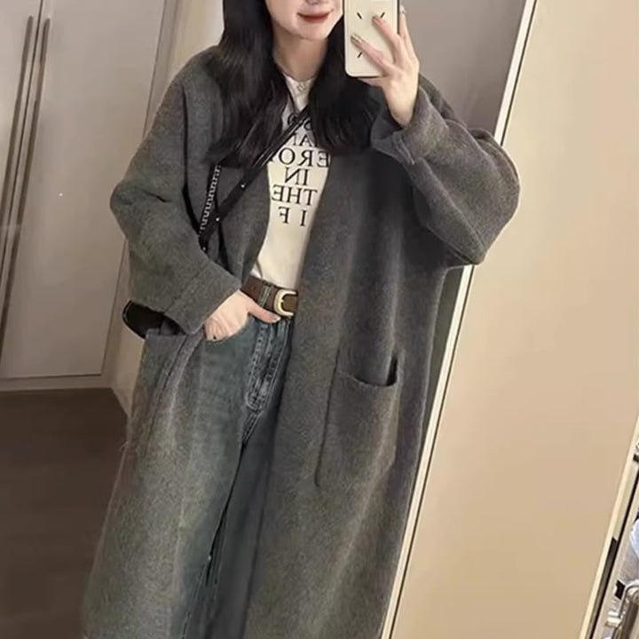 【outer】ロング丈Vネックニットカーディガン　M17734