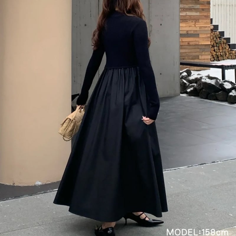 【dress】ニットドッキングワンピース　M28018