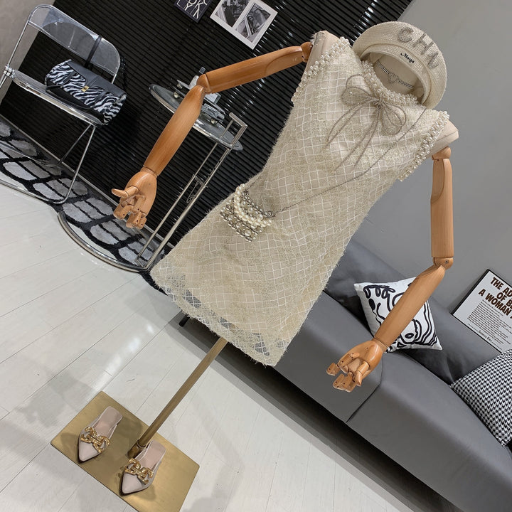 【dress】パールリボン付きワンピース　M24006