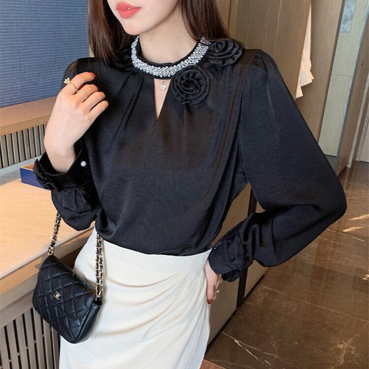 【tops】立体フラワーシャツトップス　M28972