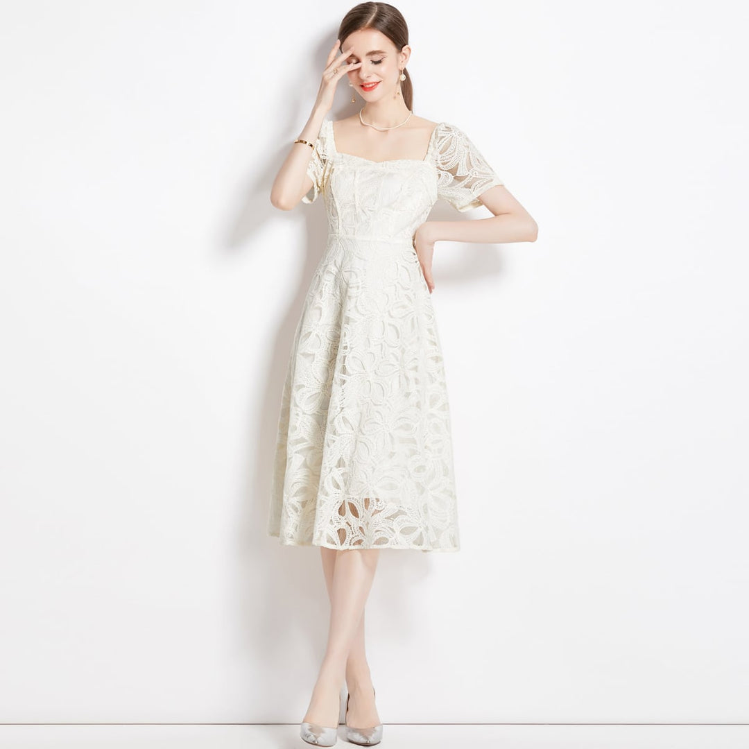 【dress】高級感 エレガントレースデートワンピース　M17141