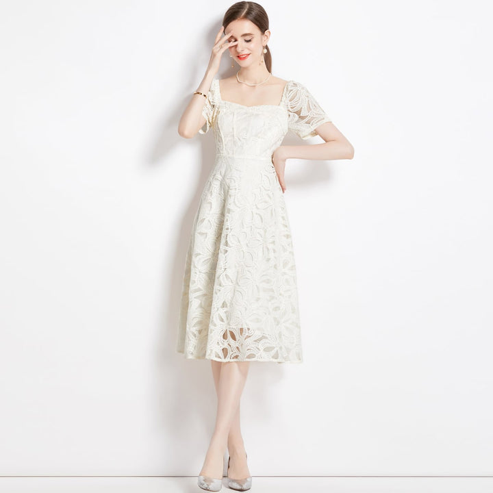 【dress】高級感 エレガントレースデートワンピース　M17141
