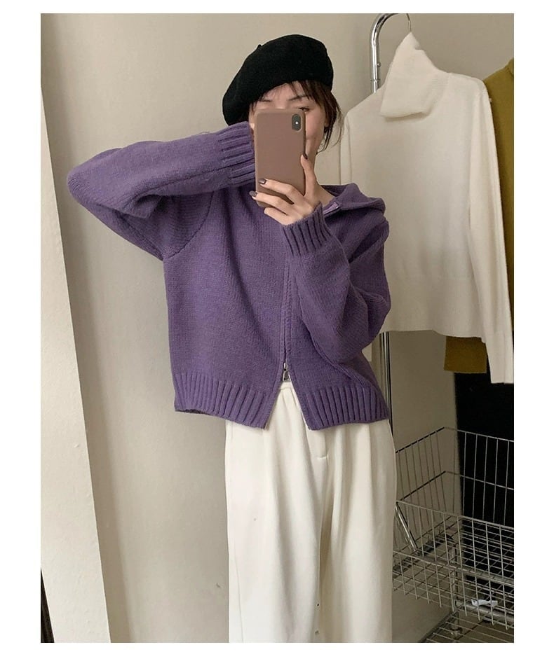 【outer】Wジップフーディーニットカーディガン　M17805