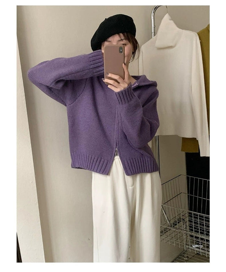 【outer】Wジップフーディーニットカーディガン　M17805