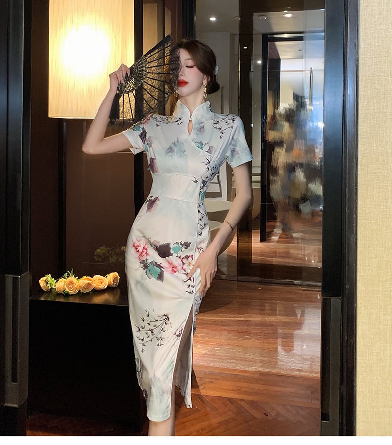 【dress】絶対欲しいエレガントスリットデートワンピース　M17354