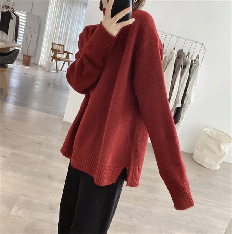 【tops】無地ニットセーター　M26775