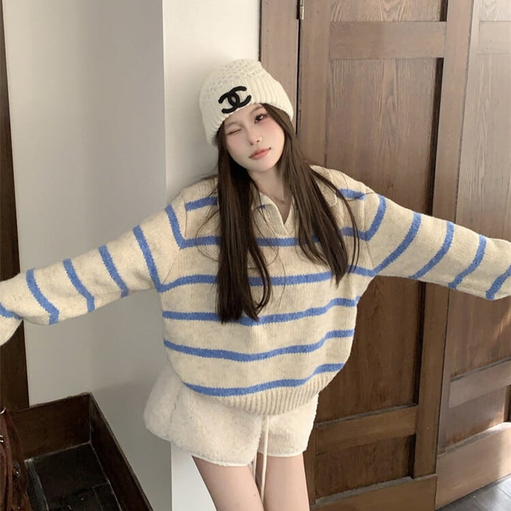 【set】ニットセーター×ショートパンツセット　M26972