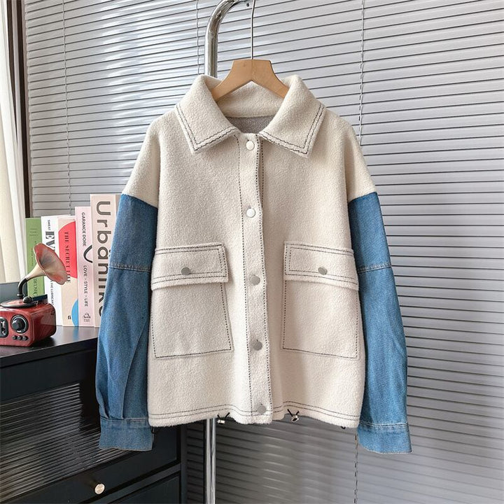 【outer】デニムドッキングカーデ　M18353