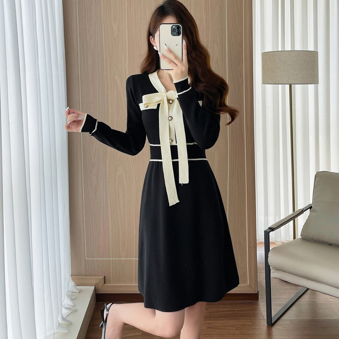 【dress】リボンニットワンピース　N3353