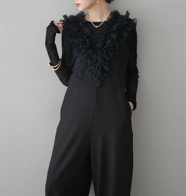【set】チュールトップス×サロペットパンツセット　M29965