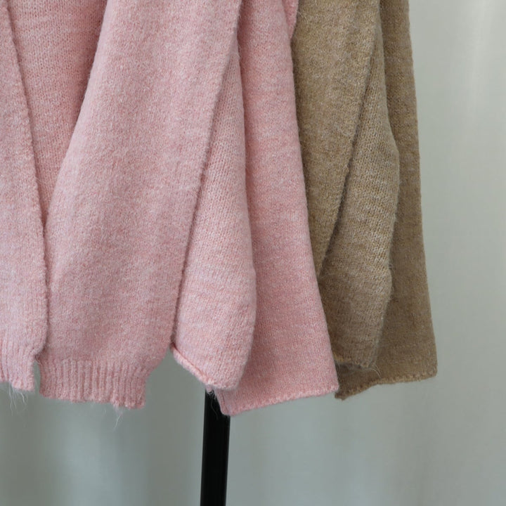 【tops】クルーネックニットセーターマフラー付き　M18174