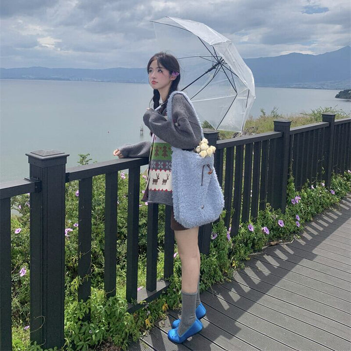 【outer】クルーネックニットカーデ　M27116