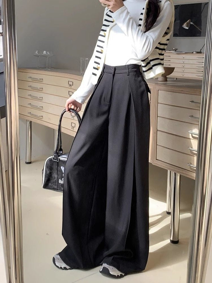 【bottoms】ハイウエストワイドパンツ　M29786