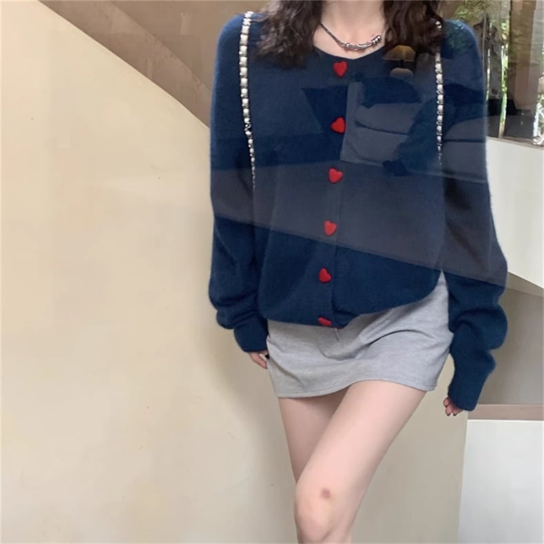 【outer】クルーネックニットカーデ　M25853