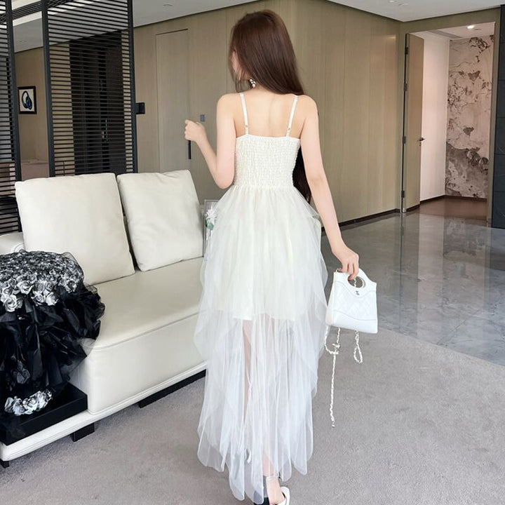 【dress】レースドッキングイレヘムキャミワンピース Q8401